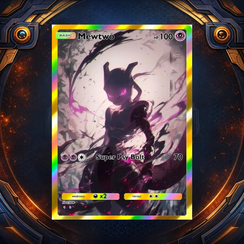 Custom Pokémon Mewtwo Art Gallery Pack (5 Cards)