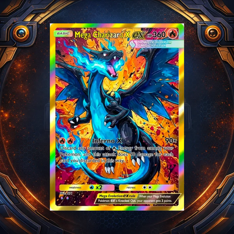 Custom Pokémon Charizard X Art Gallery Pack (5 Cards)