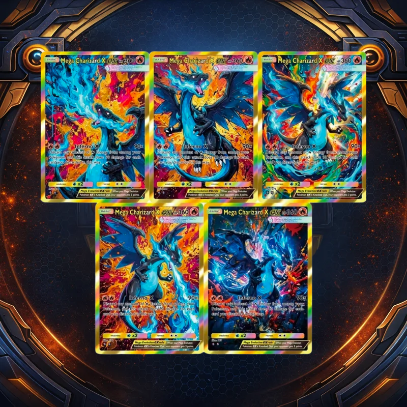 Custom Pokémon Charizard X Art Gallery Pack (5 Cards)