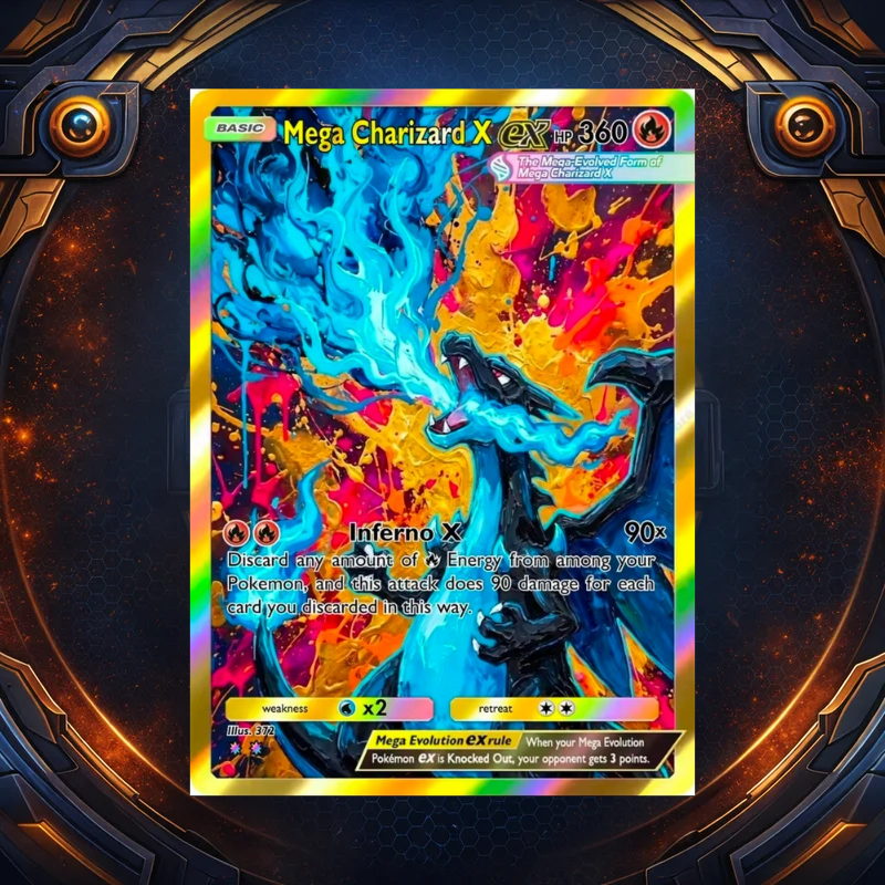 Custom Pokémon Charizard X Art Gallery Pack (5 Cards)