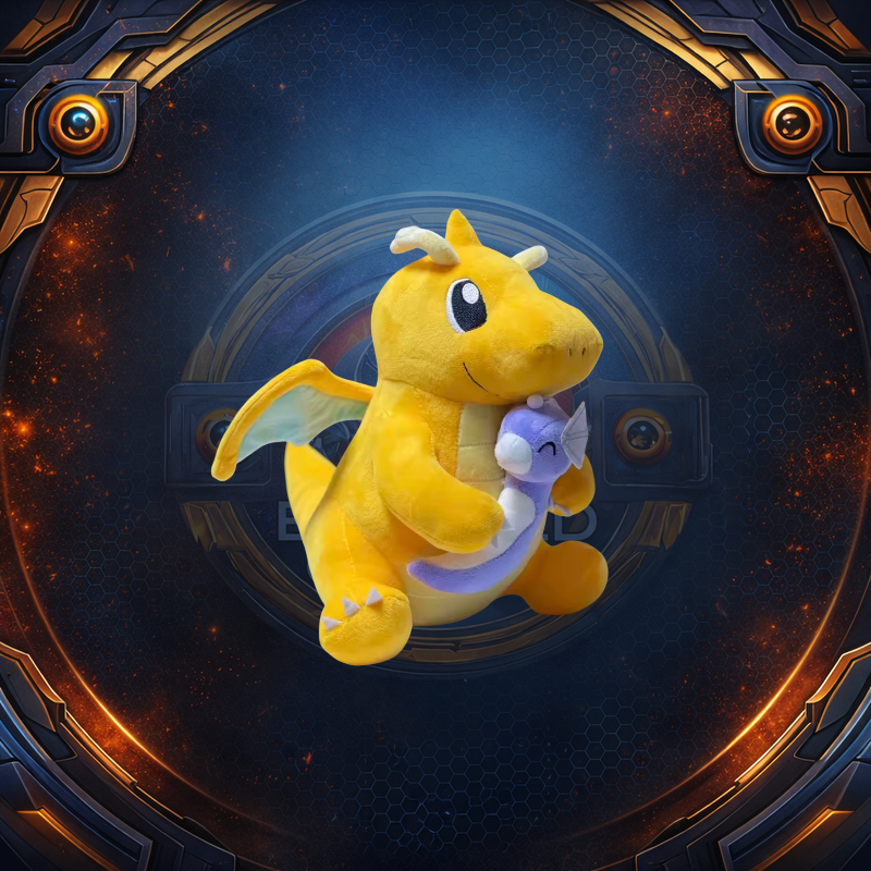 Dragonite Holding Dratini Plush