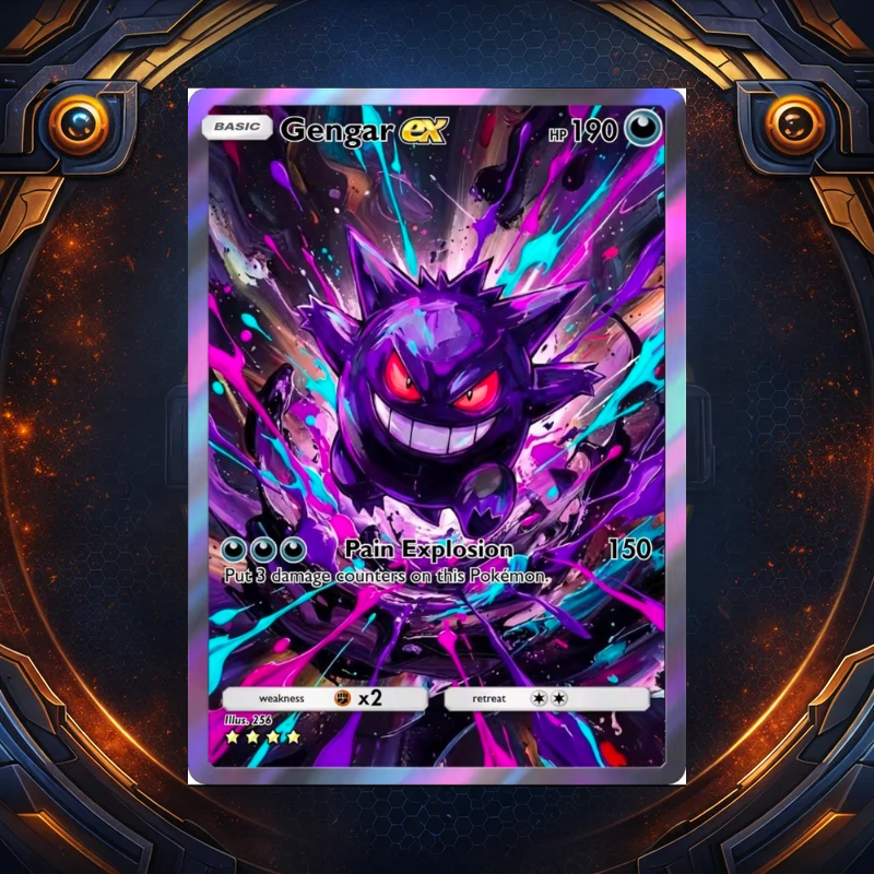 Custom Pokémon Gengar Art Gallery Pack (5 Cards)