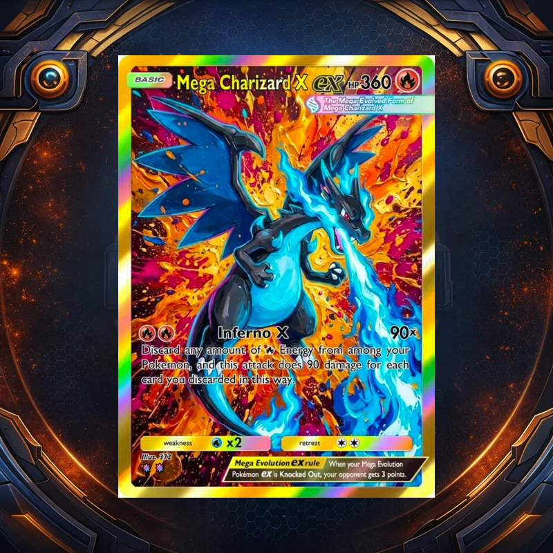 Custom Pokémon Charizard X Art Gallery Pack (5 Cards)