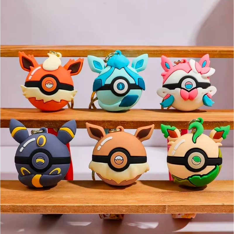 Eeveelution Pokéball Keychains