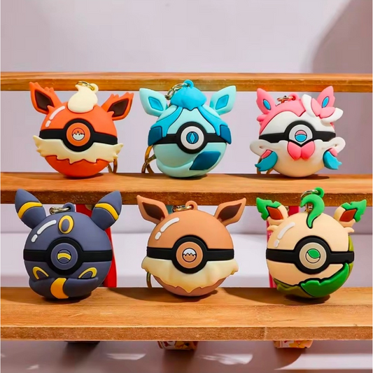 Eeveelution Pokéball Keychains