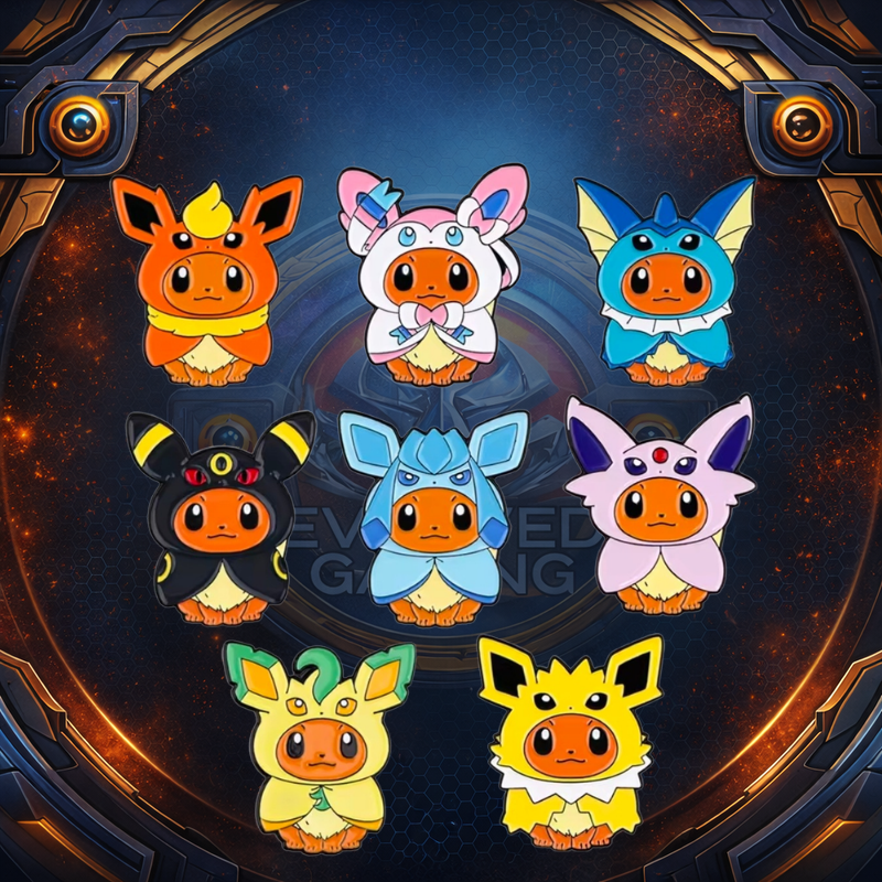 Enamel Poncho Eevee Pins