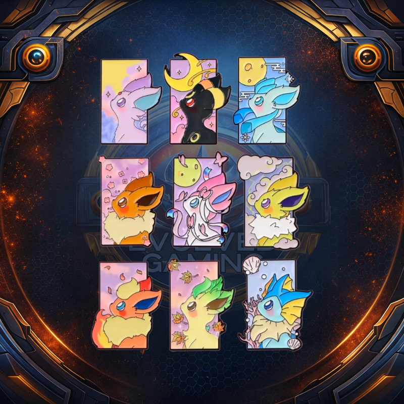 Enamel Eeveelution Pins - Pastel Series