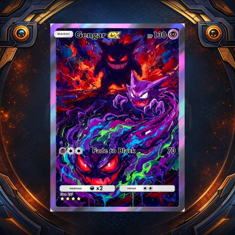 Custom Pokémon Gengar Art Gallery Pack (5 Cards)