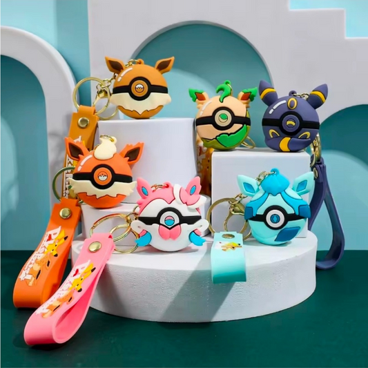 Eeveelution Pokéball Keychains