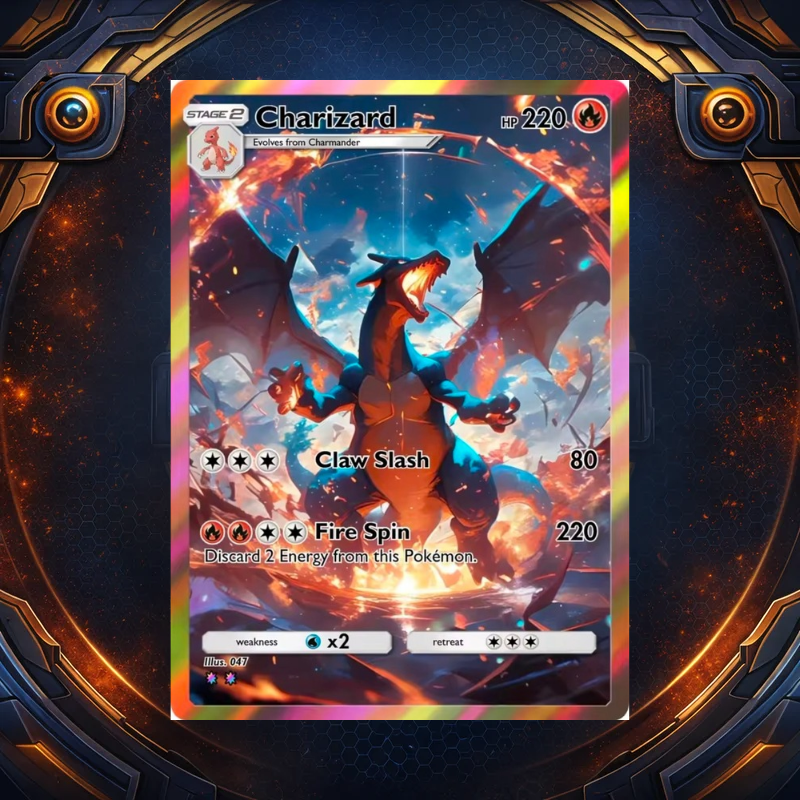Custom Pokémon Charizard Art Gallery Pack (5 Cards)