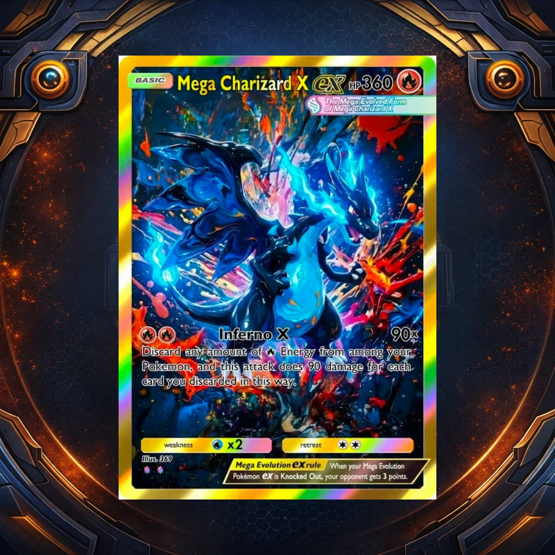 Custom Pokémon Charizard X Art Gallery Pack (5 Cards)