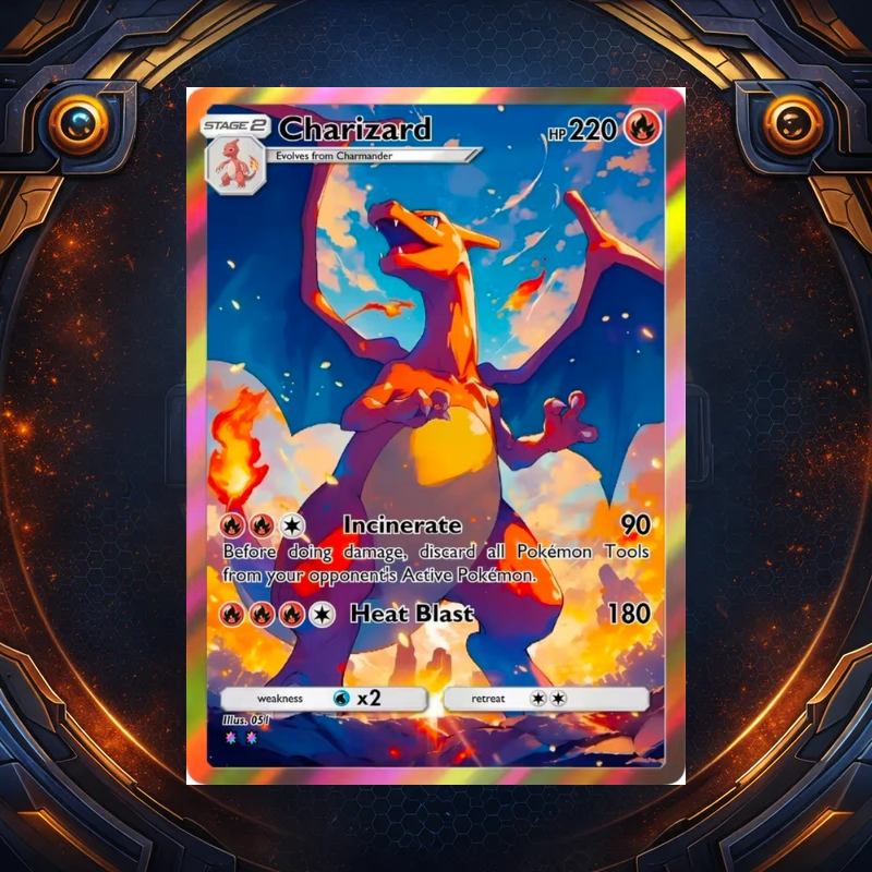 Custom Pokémon Charizard Art Gallery Pack (5 Cards)