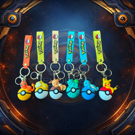 Resting Pokémon Pokéball Keychains